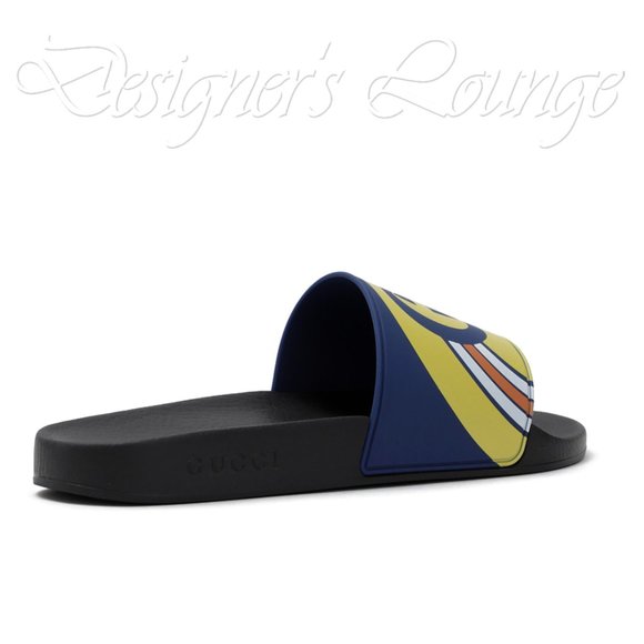 SOLD! NEW GUCCI Interlocking GG Logo Rainbow Slides 9 G / US 9.5 Flip Flops - Picture 12 of 13